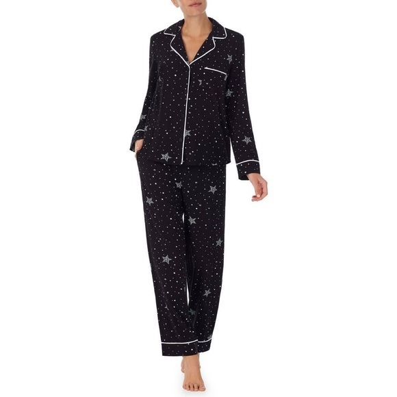 Jones women's Pajamas set Navy long sleeves with stars Size L NWT - Picture 1 of 10